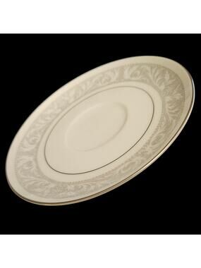 Imperial China Whitney 5671 Saucers Set of 2 Silver Scroll Trim